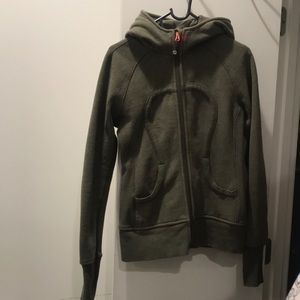 Olive green scuba hoodie
